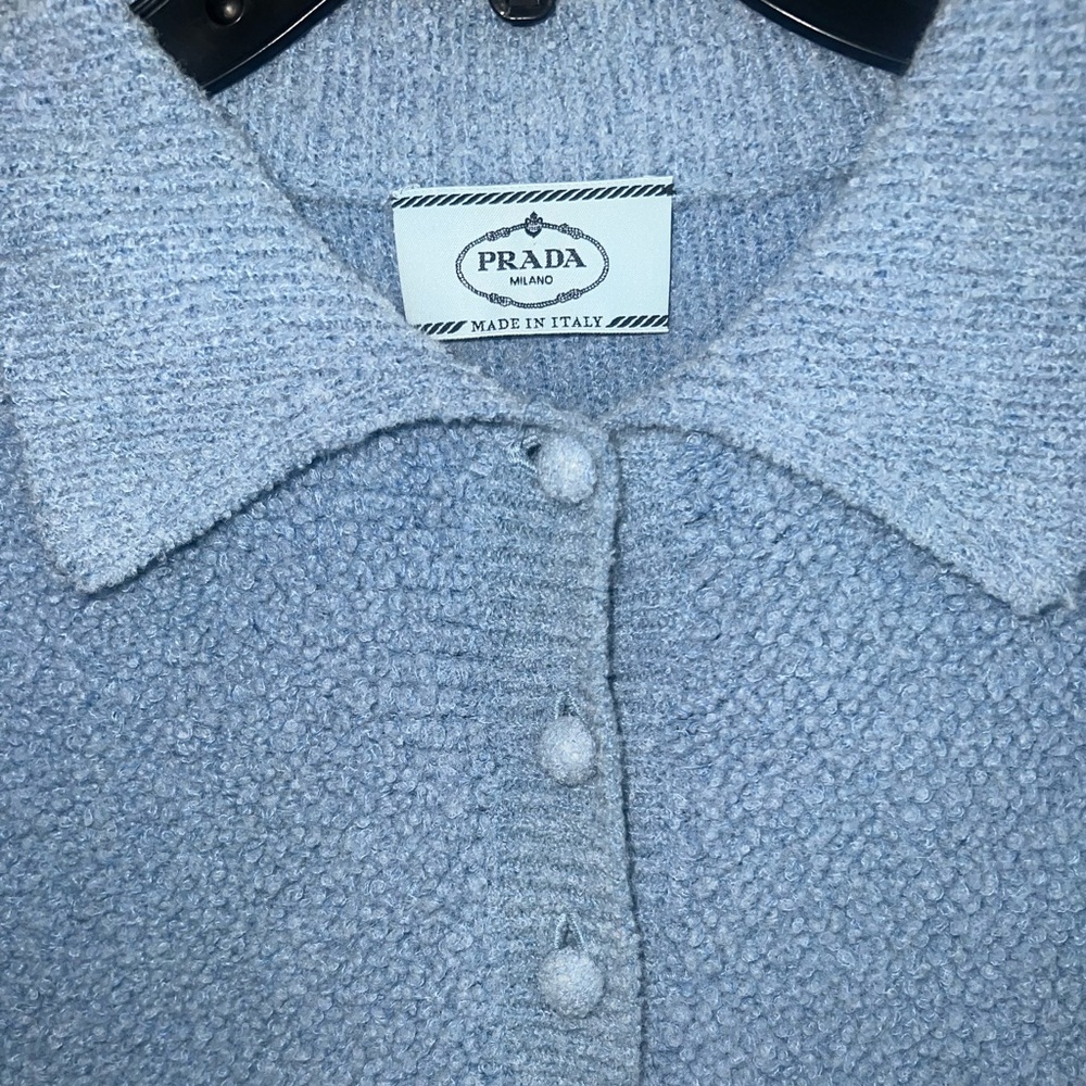 PRADA- Two piece Blue Sweater & A-Line Skirt Set-LIKE NEW